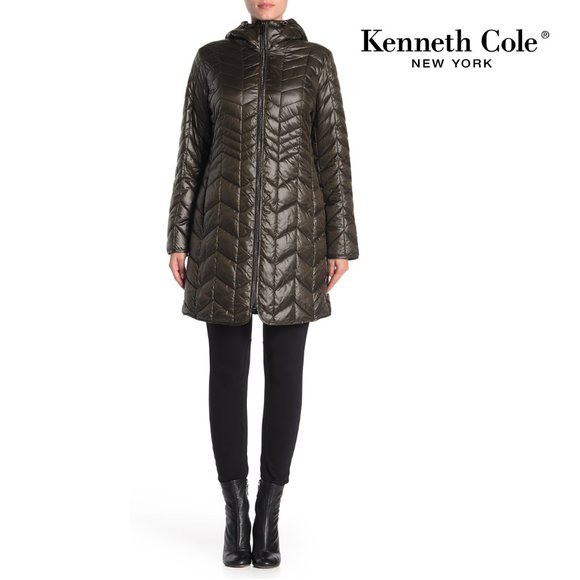 Kenneth Cole New York Hooded Quilted Puffer Coat - Picture 1 of 4